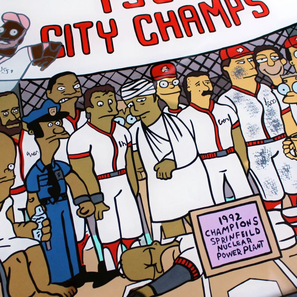 1992 City Champs – Homer At The Bat – Golf Leaf Art 30×40&nbsp;cm